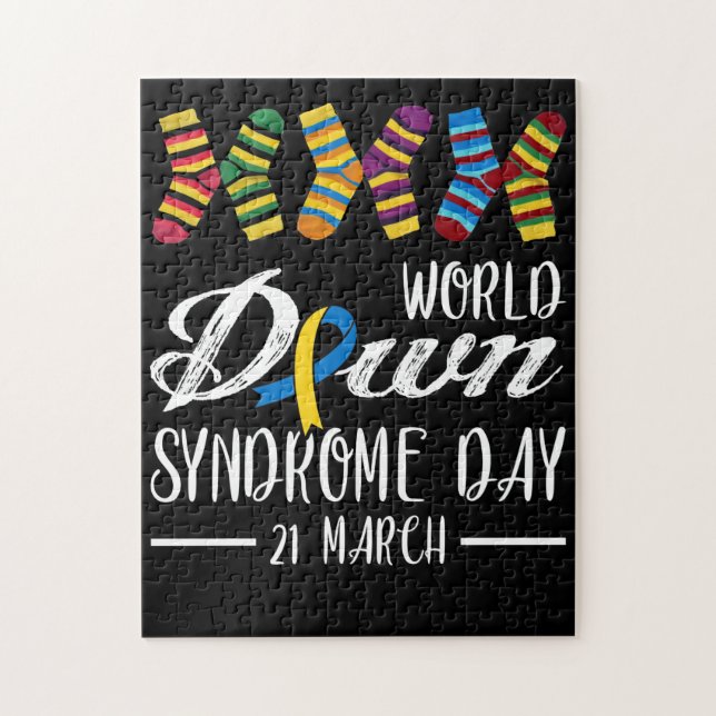 Ned Syndrome Day Awareness Socks 21 mars Pussel (Vertikal)