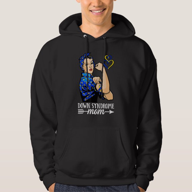 Ned Syndrome Mamma Trisomy 21 Down Syndrome Awaren Hoodie (Framsida)