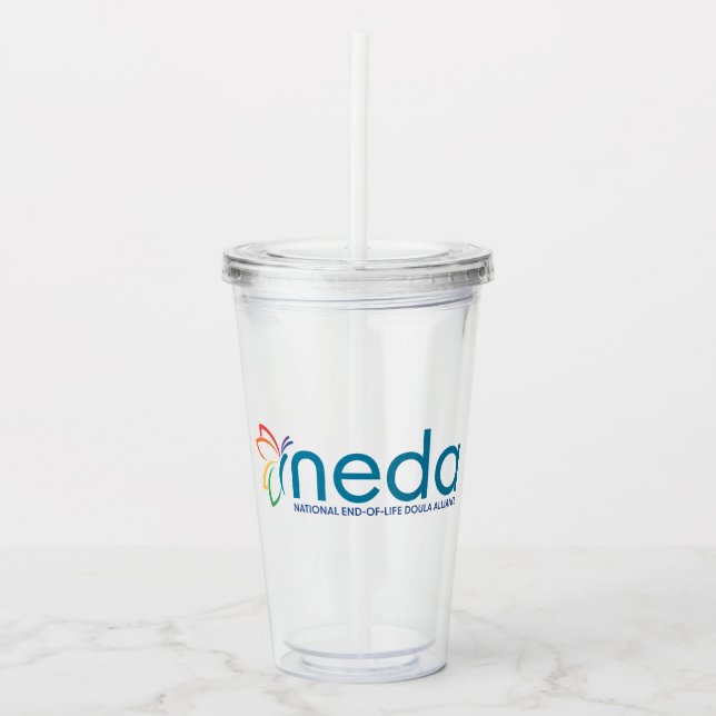 NEDA-Logotyp Akryltorktumlare Take Away Mugg (Framsida)