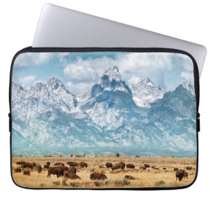 Nedanför buffel de storslagna Teton bergen Laptop Fodral