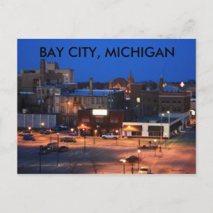 NEDÅT BAY CITY, MICHIGAN POST CARD VYKORT