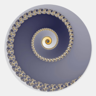Nedåt - Fractal Sticker Runt Klistermärke
