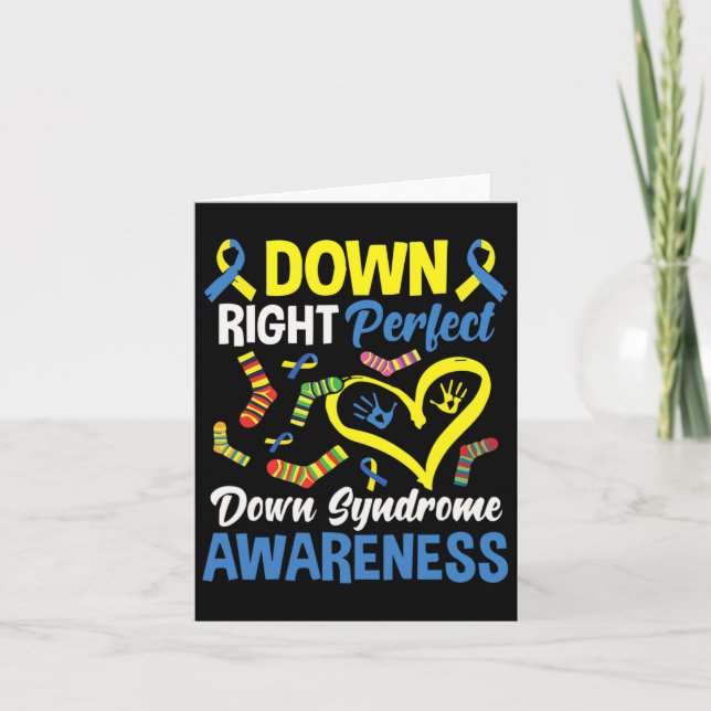 Nedåt Höger Perfekt Nedåt Syndrome Awareness 1 1 Kort (Framsida)