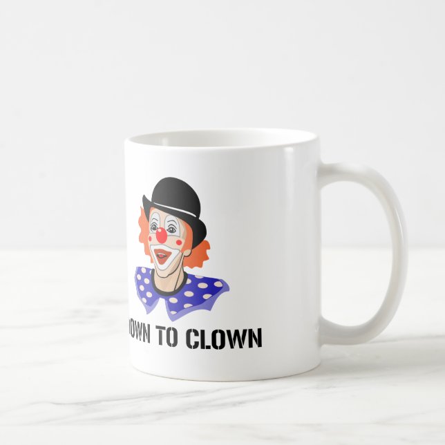 Nedåt Till Clown Rolig Humor Skämt Kaffemugg (Höger)