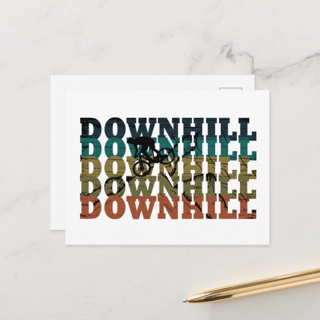 Nedåtgående MTB Helg Vykort (Fram/Back In Situ)