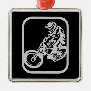 Nedåtgående MTB Julgransprydnad Metall
