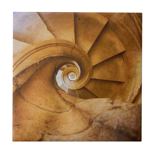 Nedåtgående spiraltrappa, Portugal Kakelplatta (Framsidan)