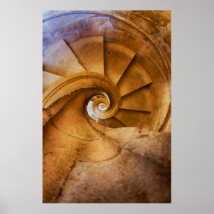 Nedåtgående spiraltrappa, Portugal Poster