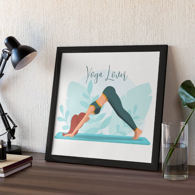 Nedåtriktad Hund Yoga Pose - minimalistiskt Anpass Poster (Skapare uppladdad)