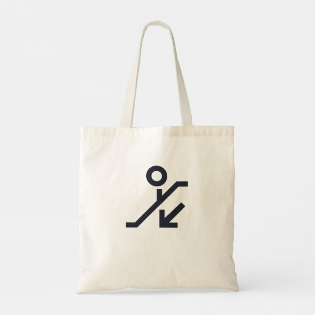 "Nedåtriktad Momentum Tote Bag" Tygkasse (Baksida)