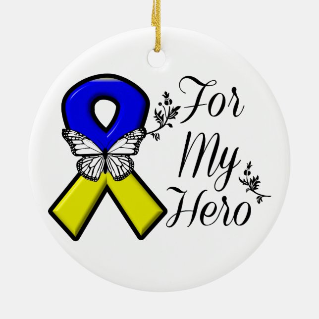 Nedåtsyndrom för min Hero Julgransprydnad Keramik (Baksidan)