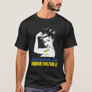 Nedåtsyndrom Mamma-obrytbar Tshirt med stark Dam T Shirt