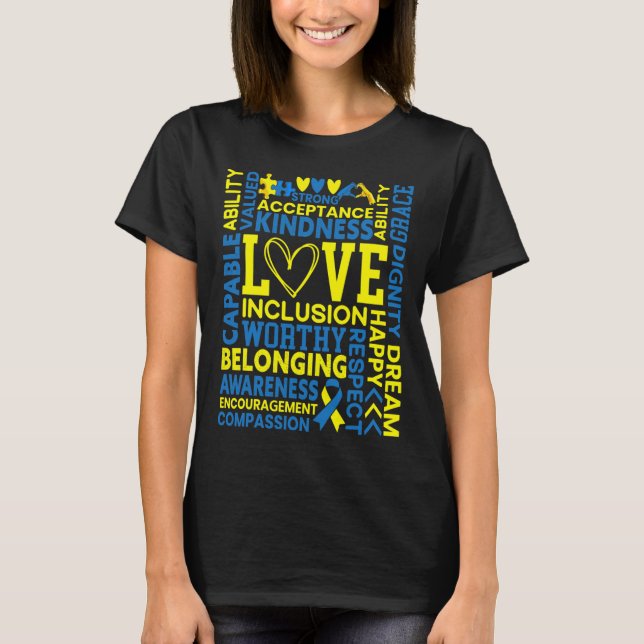 Nedåtsyndrom Medvetenhet om Extra-kromosomTrisonom T Shirt (Framsida)