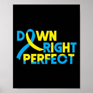 Nedåtsyndrom Trisomy 21 Down Höger Perfekt menyfli Poster