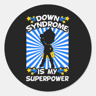 Nedåtsyndrome Awareness Chromosome Superpower Gift Runt Klistermärke