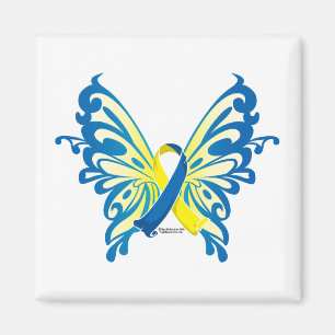 Nedåtsyndrome Butterfly Ribbon Magnet