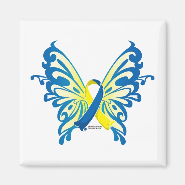 Nedåtsyndrome Butterfly Ribbon Magnet (Framsidan)