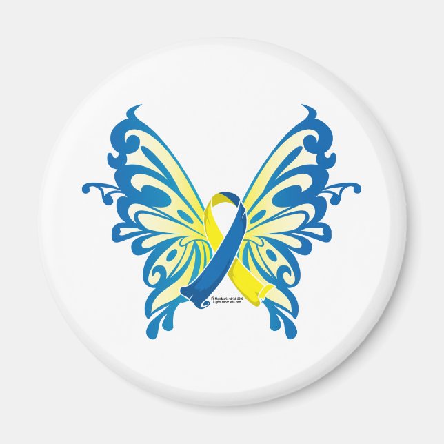 Nedåtsyndrome Butterfly Ribbon Magnet (Framsidan)