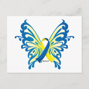 Nedåtsyndrome Butterfly Ribbon Vykort