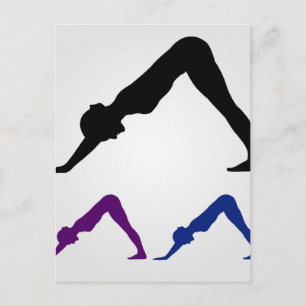 nedåtvänd hund yoga-position vykort