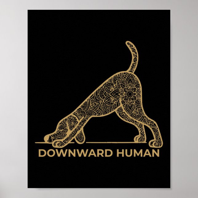 Nedåtvänd människa – Mandala hundyogaposition yoga Poster (Framsidan)
