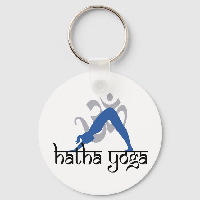 Nedåtvänd mot Hund Hatha Yoga Nyckelring (Framsida)