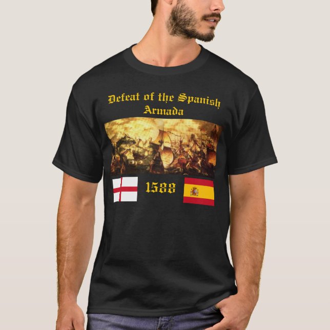 Nederlag av den spanska armadaen t-shirt (Framsida)