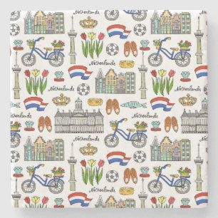 Nederland Doodle Mönster Stenunderlägg