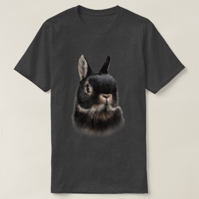 , Nederland Dwarf Rabbit Bust, Cute Bunny  T Shirt (Design framsida)