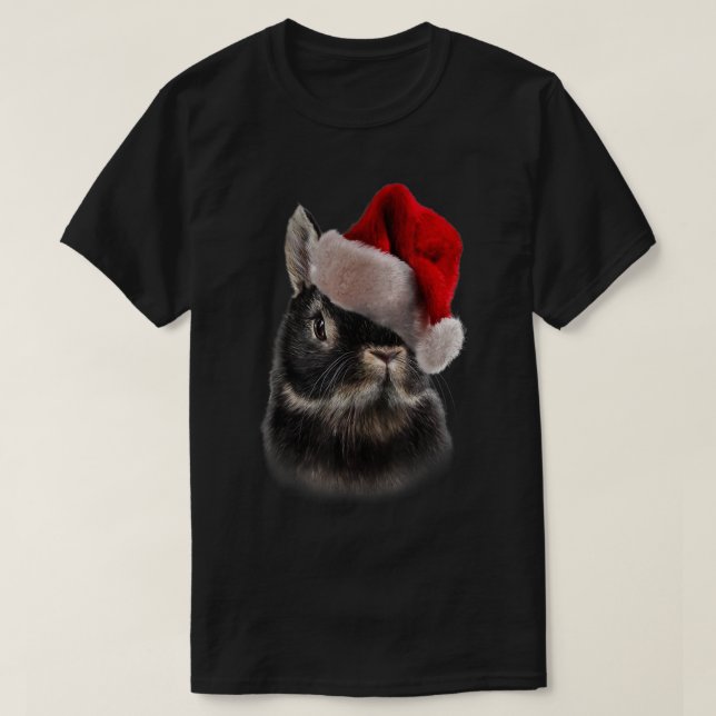 Nederland Dwarf Rabbit jul Santa Hat Bunny T Shirt (Design framsida)