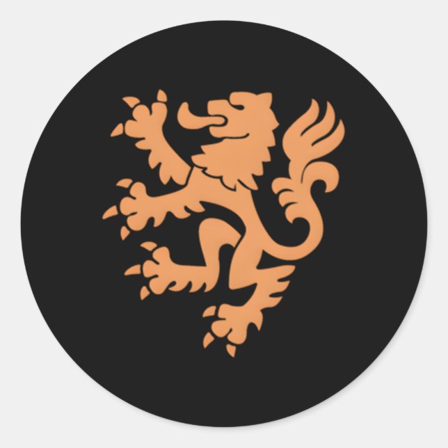 Nederland Emblem Lejonare Nederländerna Runt Klistermärke (Framsida)