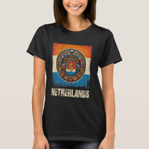 Nederland Flagga Emblem Pride Holland Nederländern T Shirt