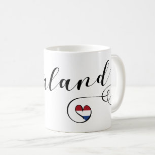 Nederland Heart Mugg, Nederländerna Kaffemugg