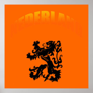 Nederland leeuw Voetbal wk Poster