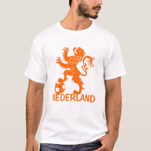 Nederland lejon T-tröja - holländsk fotbollskjor T Shirt