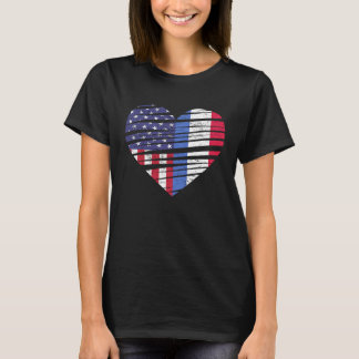 Nederländerna Amerikansk Odlad Hjärtan USA Patriot T Shirt