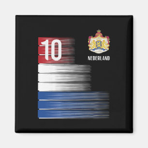 Nederländerna Flagga 10 Holländska Orange Fotboll  Magnet