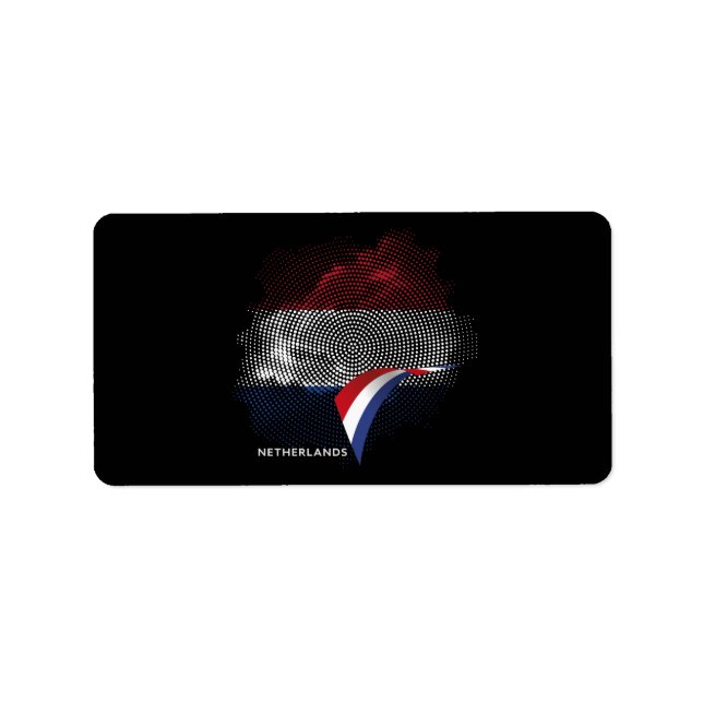 Nederländerna flagga adressetikett (Framsidan)