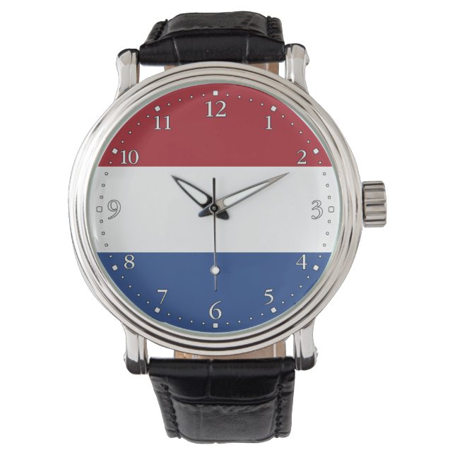 Nederländerna Flagga Armbandsur (Framsida)
