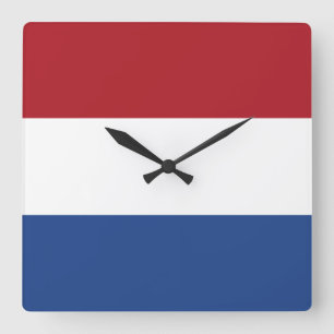 Nederländerna Flagga Fyrkantig Klocka