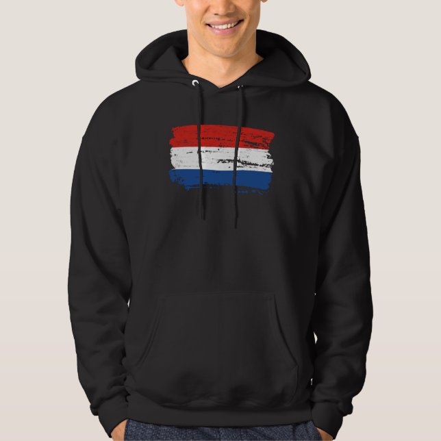 Nederländerna Flagga Hoodie (Framsida)