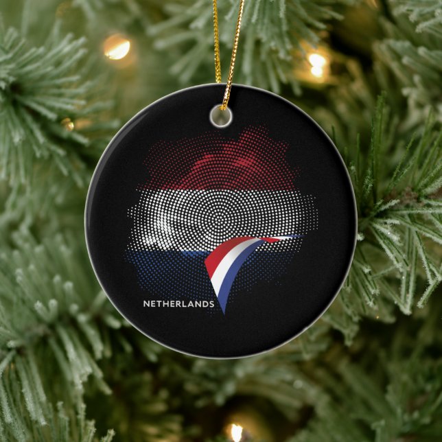 Nederländerna flagga julgransprydnad keramik (Träd)