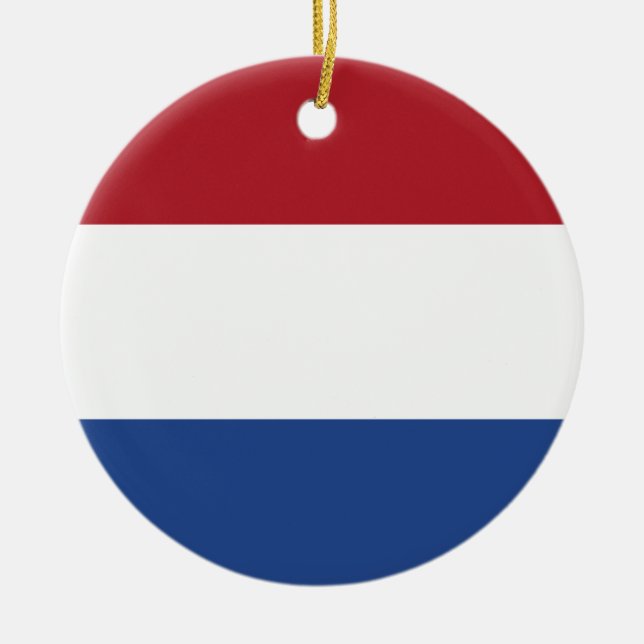 Nederländerna Flagga Julgransprydnad Keramik (Framsidan)