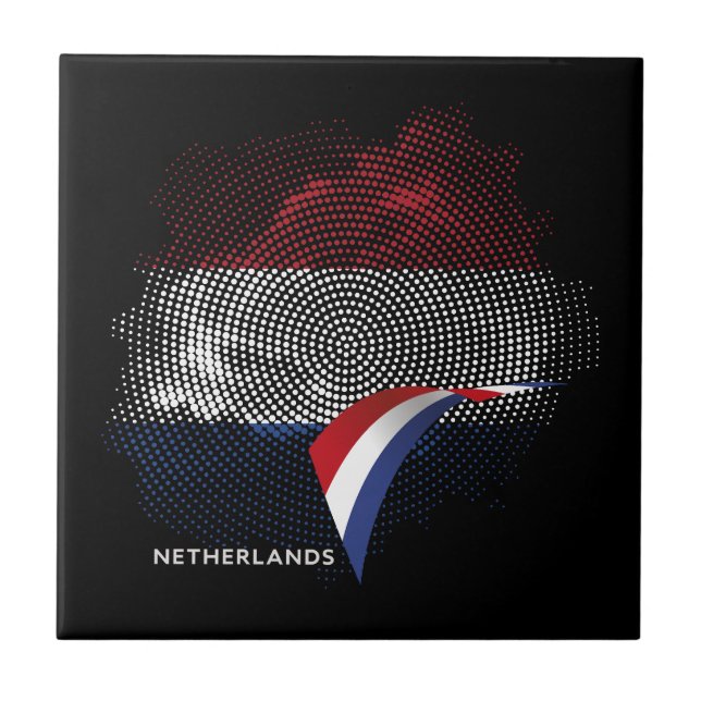 Nederländerna flagga kakelplatta (Framsidan)