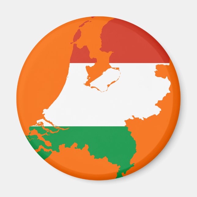 Nederländerna flagga karta magnet (Framsidan)