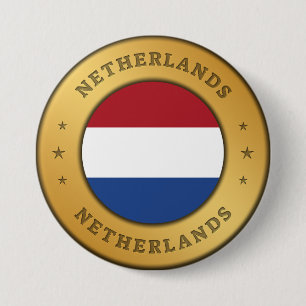 Nederländerna Flagga Knapp