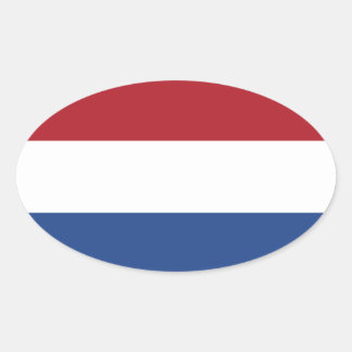Nederländerna* Flagga Oval Sticker Ovalt Klistermärke