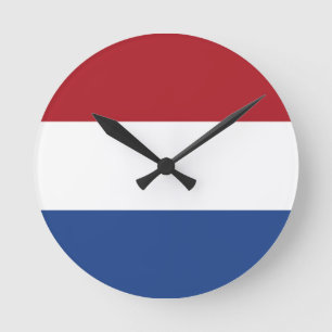 Nederländerna Flagga Rund Klocka
