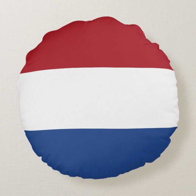 Nederländerna flagga rund kudde (Baksidan)
