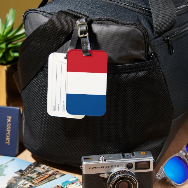 Nederländerna Flagga Souvenir Modern Bagagebricka (Framsida & Baksida)